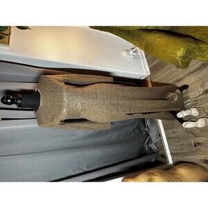 Long Sleeve Sequin Evening Dress with Front Slit